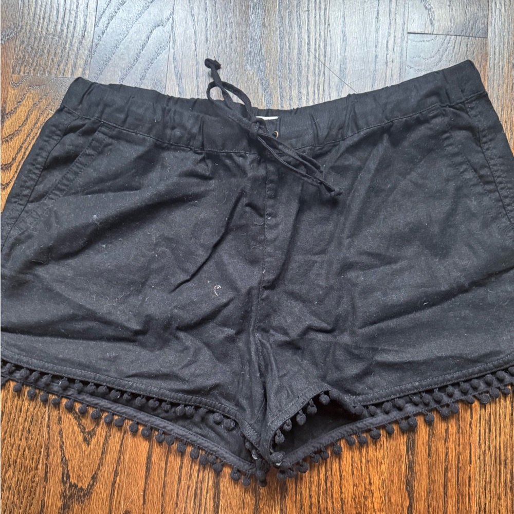 JCrew factory black linen shorts